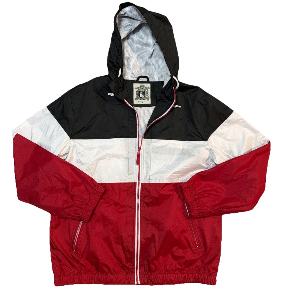 Bleu Grandeur Windbreaker Jacket 2XL Red White‎ Black W/PVC Coating